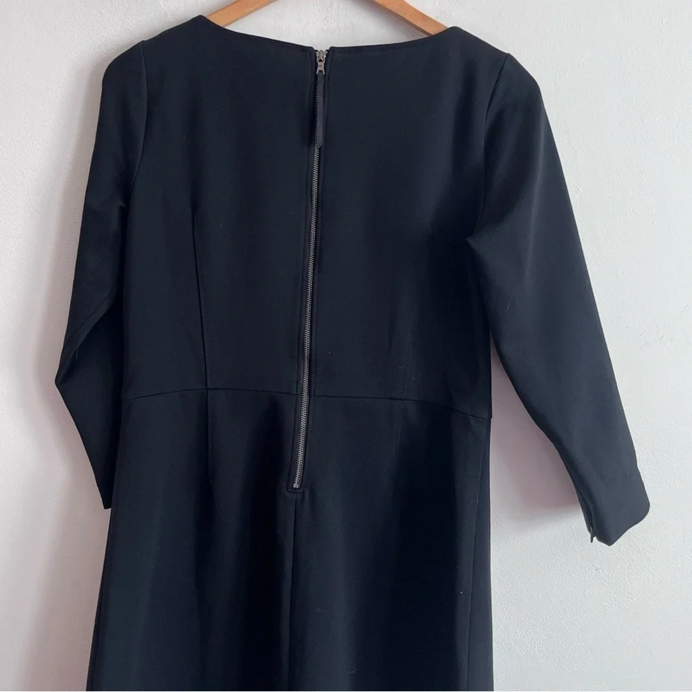 SPANX The Perfect A Line Dress Ponte Stretch 3/4 Sleeve Classic Black Size M
